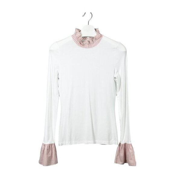 ME+EM Delicate Frill Layering Top White and Pink - Picture 2 of 9